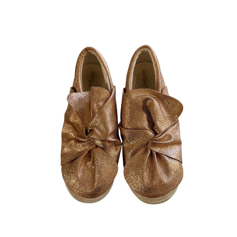 Sparkling Cat & Jack Rose Gold Metallic Slip-On Shoes Girls Size 2